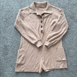 Amazon Beige Long Sleeve Romper